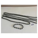 THREE STRANDS OF GRAY PEARLS TWO ARE 30" ONE 22"