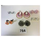 GROUP OF EARRINGS PIERCED BEADED HOOPS TEAPOTS