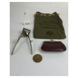 1ST NATL BANK CANVAS BANK BAG VINTAGE MANUAL HAIR