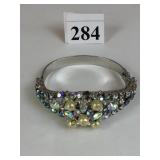 MARVELLA SILVER TONE HINGED BRACELET WITH