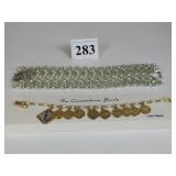 SILVER TONE SARAH COVENTRY 1-3/4" CHAIN BRACELET