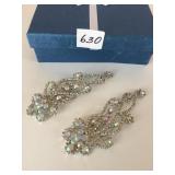 PAIR OF LARGE RHINESTONE HAIR BARRETTES