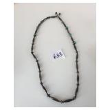 SILVER TONE EYEGLASS CORD WITH SMALL TURQUOISE