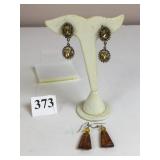 HEIDI HAUS DANGLE EARRINGS WITH AMBER LIKE COLOR