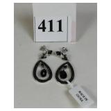 STERLING DROP EARRINGS PIERCED NEW