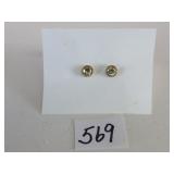 10K GOLD LABRADORITE EARRINGS 1.60G