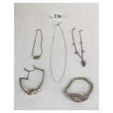 GOLD TONE SILVER BRACELET WITH THONG SANDAL