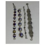 FOUR BRACELETS DELFT ENAMEL FLAGS FILIGREEN