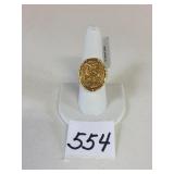 GOLD FINISH STAINLESS DRUZY RING SIZE 8