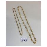 TWO GOLD TONE NECKLACES