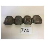 SILVER BRACELET TARNISHED FOUR PANELS AZTEC MAYAN