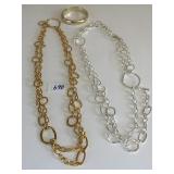 GOLD TONE AND SILVER TONE LARGE LINK NECKLACES