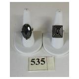 TWO SILVER 925 RINGS BOTH SIZE 8 POSSIBLY
