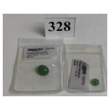 GREEN AVENTURINE OVAL 5.03CTS AND ROUND 1.43CTS