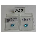 SKY BLUE TOPAZ TWO SQUARE CUT POLISHED STONES ONE