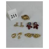 BEAU JEWELS CLIP ON EARRINGS WISH BONE SCREW BACK