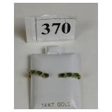 14K GOLD EARRINGS WITH GREEN CHROME DIOPSIDE
