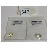 TWO CUT POLISHED STONES BRAZILIAN GREEN AMETHYST