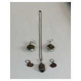 CHAIN NECKLACE 925 SILVER WITH SCARAB PENDANT 925