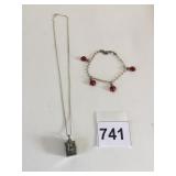 STERLING SILVER PENDANT NECKLACE WITH TINY BOX