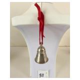 STIEFF STERLING SILVER BELL ORNAMENT WITH RED
