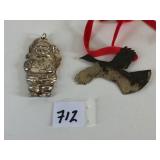 STERLING FLYING BIRD ORNAMENT TARNISHED SANTA