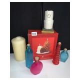 SMORES SNOWMAN CANDLE 6" TALL, COLORED GLASS