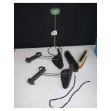 VINTAGE HAIR STAND, SHOE FORMS, NECKLACE WITH 14