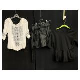 SHIRTS, SOHO XS, FAUX LEATHER S SKIRT