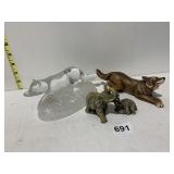 ELEPHANT FIGURINES, DOG FIGURINES