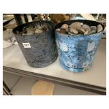 PLANTERS FILLED WITH DECORATIVE OUTSIDE ROCKS