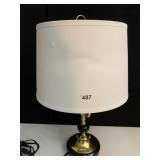 LAMP BRASS WITH MARBLE BASE 22" H