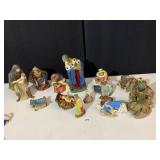 MISC. NATIVITY SET PIECES, SOME DAMAGE AS SHOWN