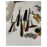MEAT FORKS, CORK SCREWS, PRESSURE COOKER TOPS,