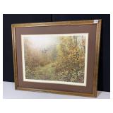 PRINT BY NOEL L. DUNN, SIGNED, WILDLIFE SCENE