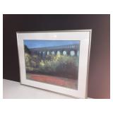 ABSTRACT PRINT OF BRIDGE IN THE FALL 28.5" X 35"