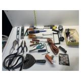 TOOLS INCLUDING LEVELS, SCREW DRIVERS, HEX KEYS,