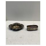STERLING SILVER TRINKET DISH AND NAPKIN RING
