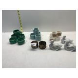 MURMANN HAND PAINTED NAPKIN RINGS, BAKELITE