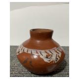 NATIVE CLAY POTTERY VASE 3.5" H