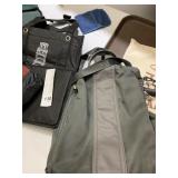 GRAY BACKPACK & OTHER ASSORTED TOTES