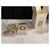 AVON ANGEL CANDLE HOLDERS, NAPKINS