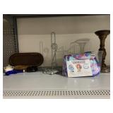 CANDLE HOLDER, COBALT CANDY CONTAINER GUN,