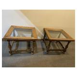 GLASS TOP END STANDS 22" X 22" X 17" H