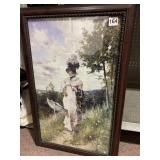 PRINT LADY HOLDING UMBRELLA 17 X 26