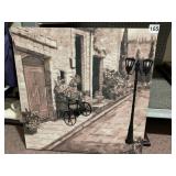 PICTURE OUTDOOR SCENE WITH APPLIED BIKE & LAMP