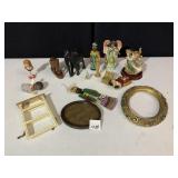 ASSORTED FIGURINES, PICTURE FRAMES, ETC.