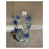 MIKASA VASE BLUE TULIPS 13" H