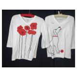 MARUSHKA HAND PRINTED SHIRTS, SIZE LADIES MED