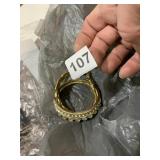 RHINESTONE BRACELET & GOLD TONE BRACELET